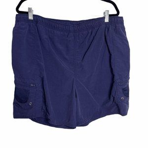 Cherokee Men's L Navy Swim Trunks Elastic Waist Mesh Lined Inside/Leg Pockets